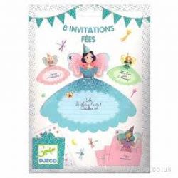 // CARTE D'INVITATION FÉES PQT DE 8